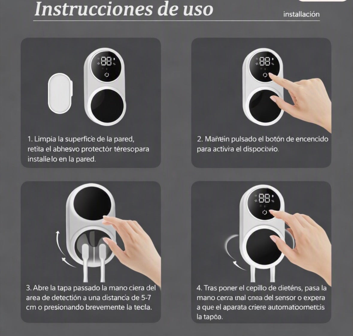 Esterilizador de cepillos de dientes UV inalámbrico