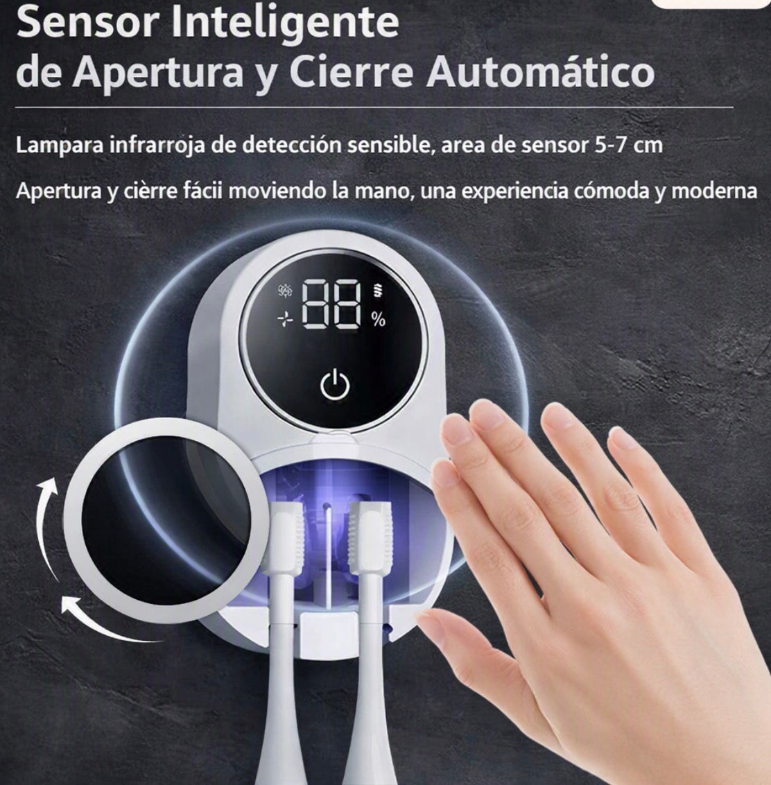 Esterilizador de cepillos de dientes UV inalámbrico