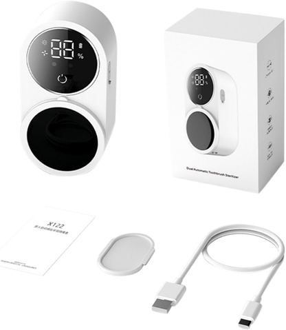 Esterilizador de Cepillos de Dientes Inteligente Recargable por USB, Desinfección Ultravioleta, Secado por Aire, Soporte de Pared para Cepillos de Dientes Eléctricos